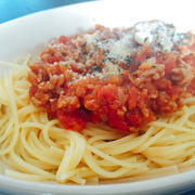 簡単だけど美味しい！お肉たっぷり贅沢ミートソース♪