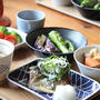 さばの塩焼き、香味野菜のせ・献立。