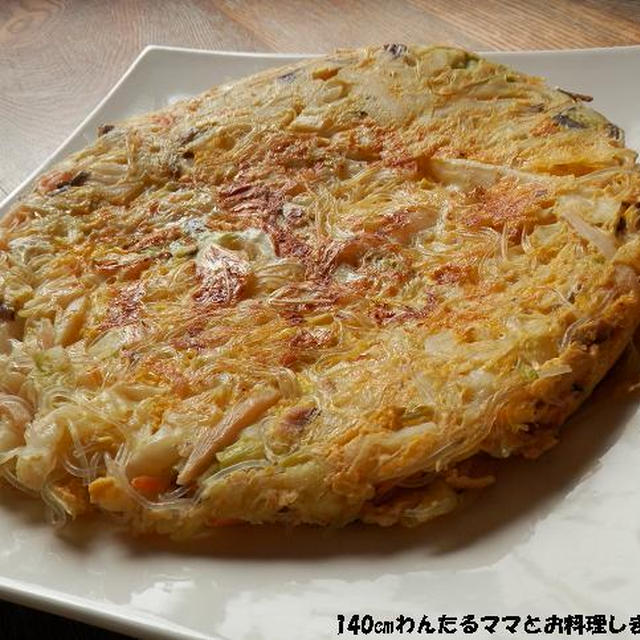 モランボン 韓の食菜 塩チャプチェで「キャベツたっぷり★簡単チャプチェオムレツ」