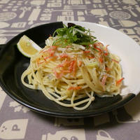 長ネギとちりめんじゃこのパスタ
