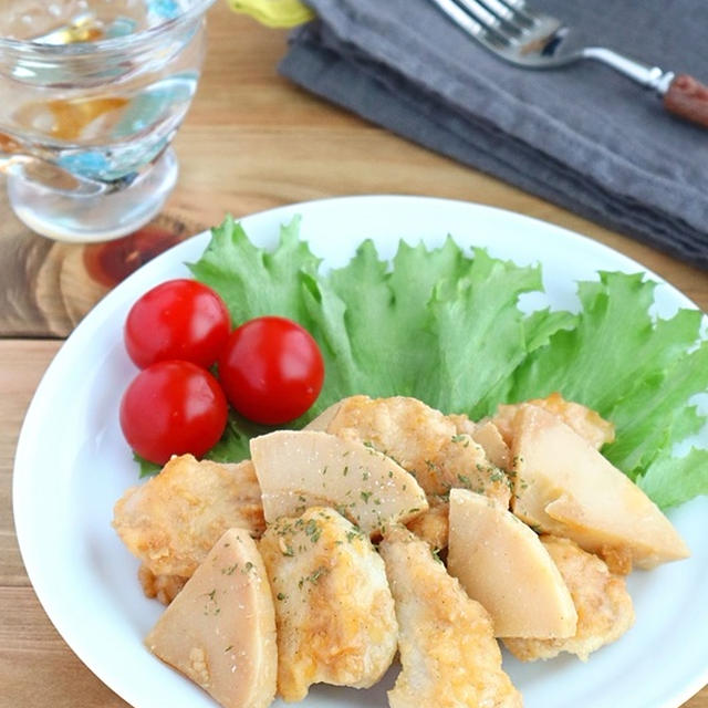 ごはんがすすむ♪鶏むね肉とたけのこのガーリック醤油ソテー