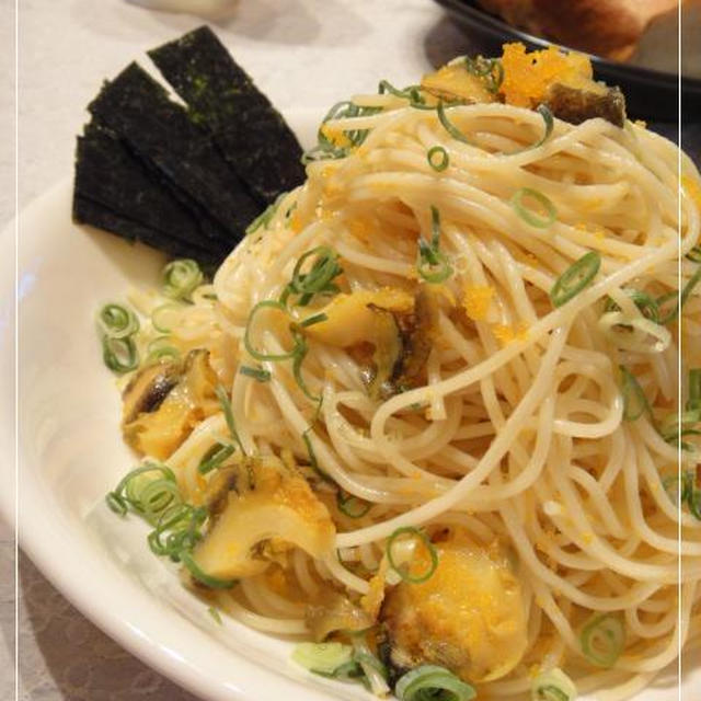 つぶ貝とトビコのオイルパスタ By やすへちゃんさん レシピブログ 料理ブログのレシピ満載