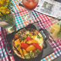 残ったカレーのリメイクでランチ・・野菜たっぷり・目玉焼きのせ焼きカレー