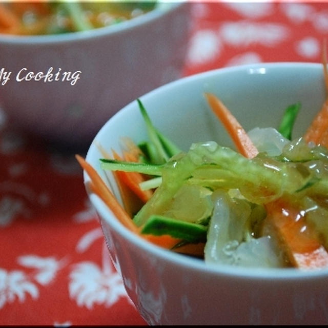 クラゲと夏野菜の中華風合わせダレ By Snowさん レシピブログ 料理ブログのレシピ満載