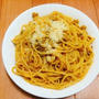 【リメイク】ハンバーグでカレー風味のボロネーゼパスタ