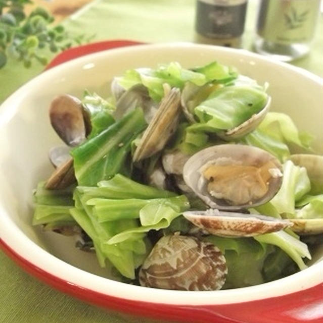 あさりとキャベツのさっと煮　フェンネル風味