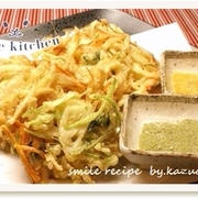 新玉ねぎと三つ葉のかき揚げ