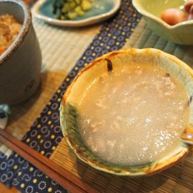 豚ミンチと生姜の冬瓜温スープ☆