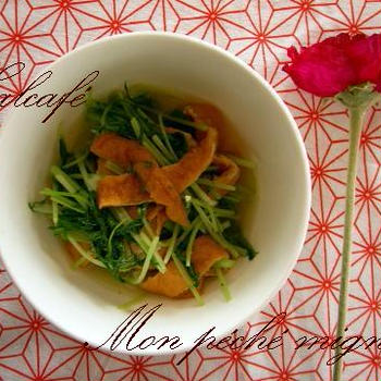 ３分でできる♪水菜と油揚げの煮びたし風