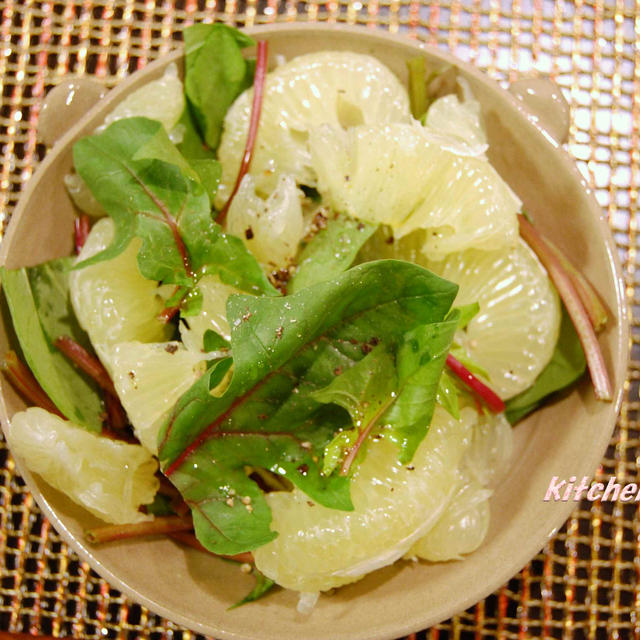 サラダほうれん草と文旦のサラダ By Lakichiさん レシピブログ 料理ブログのレシピ満載