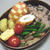 赤えんどう豆ご飯弁当。外でのにゃんこ２ショット
