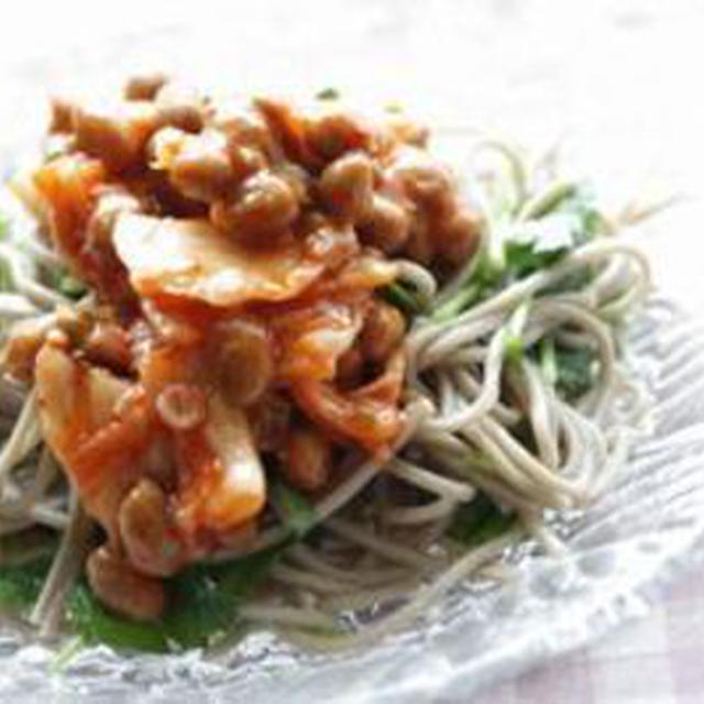キムチ納豆の蕎麦サラダ By まめこさん レシピブログ 料理ブログのレシピ満載