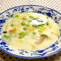 我家の夕食　枝豆とほたて缶のクリームスープ by kinokoさん