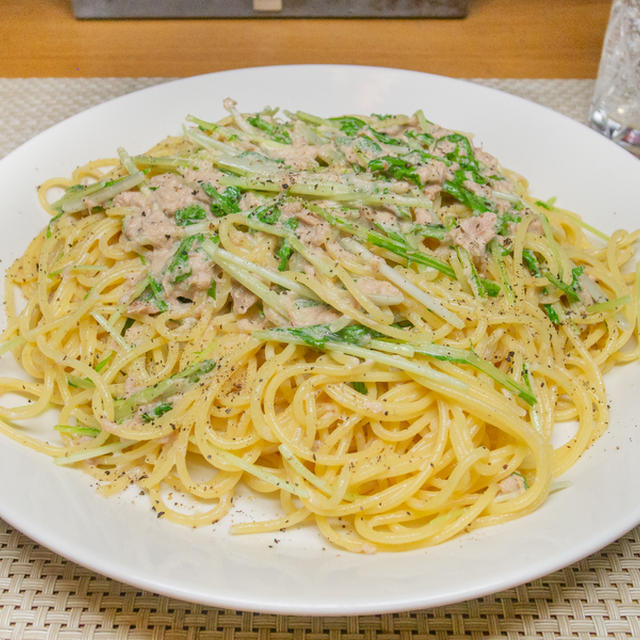 ツナと水菜のマヨネーズパスタ