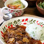 缶で本格的♪ハヤシライス。晩ごはん。