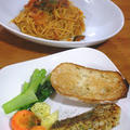 鮭のトマトソースがけ＆鱈の香味パン粉焼