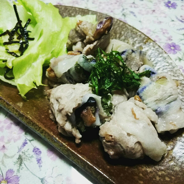 レンジde簡単 豚肉の梅しそ巻き☆