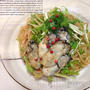 牡蠣と水菜のパスタ