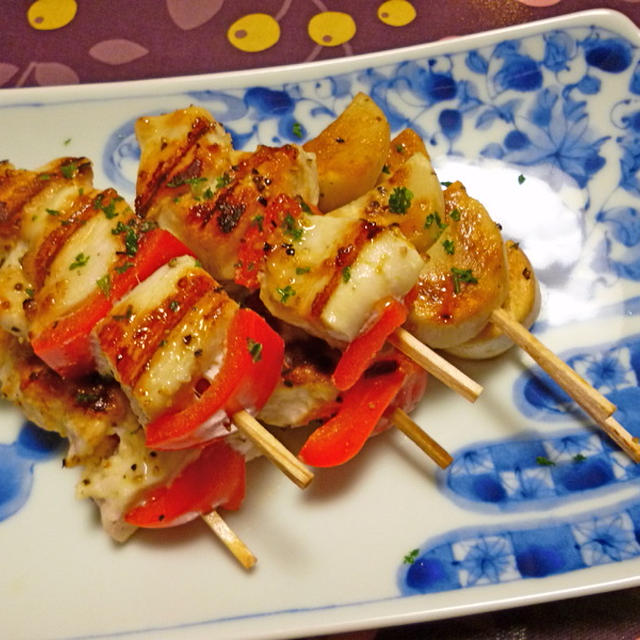 鶏むね肉の串焼き