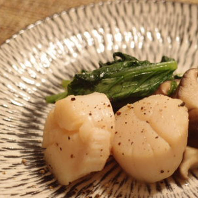 小松菜 ホタテのバターポン酢炒め レシピブログ