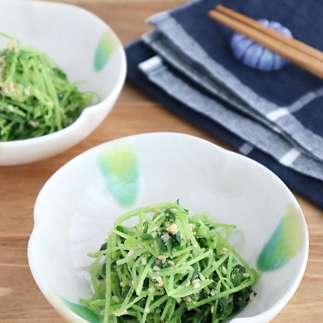 白だしで簡単和総菜◎豆苗のごま和え