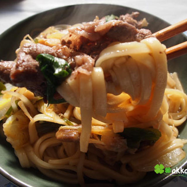 すき焼き食べたつもりで〆だけ～～　☆すき焼き風うどん