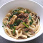 レンジで簡単♪ニラと油揚げの甘辛肉うどん
