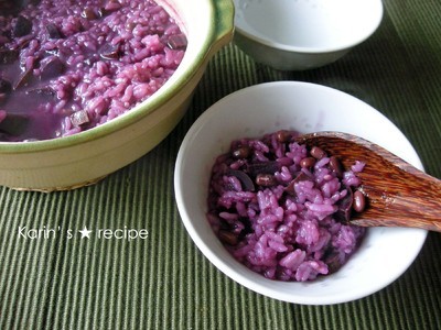 紫芋と小豆のおかゆ