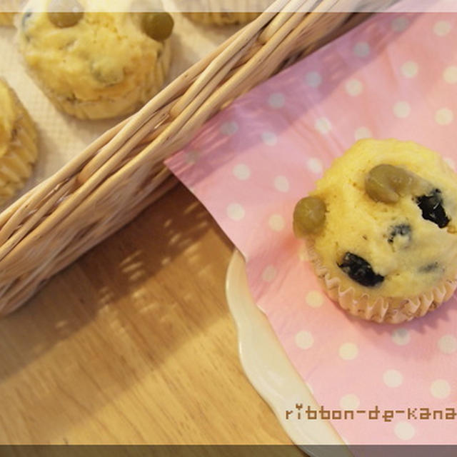 おからとお豆の蒸しケーキ♪