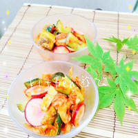 5分で出来て洗い物無!! 野菜のキムチ和え