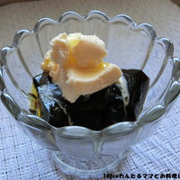簡単★コーヒーゼリーとバニラアイスのオイルかけ