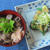 牛丼＆茄子とオクラと葱の和風サラダ