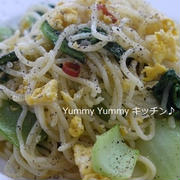 チンゲン菜と卵のペペロン塩焼そば♪