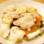 ささみとカボチャの温野菜サラダ マヨグルトソース添え