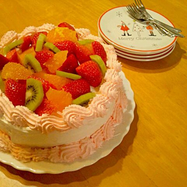 子供達が作ったXmasケーキ♡