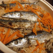 秋刀魚の土鍋炊き込みご飯♪