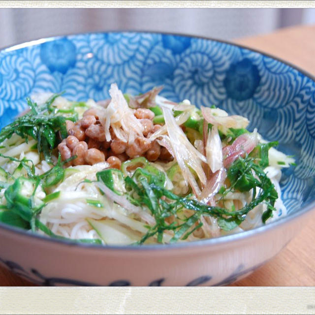 薬味たっぷり納豆そうめん By Sachiさん レシピブログ 料理ブログのレシピ満載