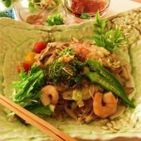 ♪きのこと長ネギ炒め蕎麦♪