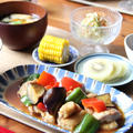 夏野菜と鶏肉の南蛮酢炒め。