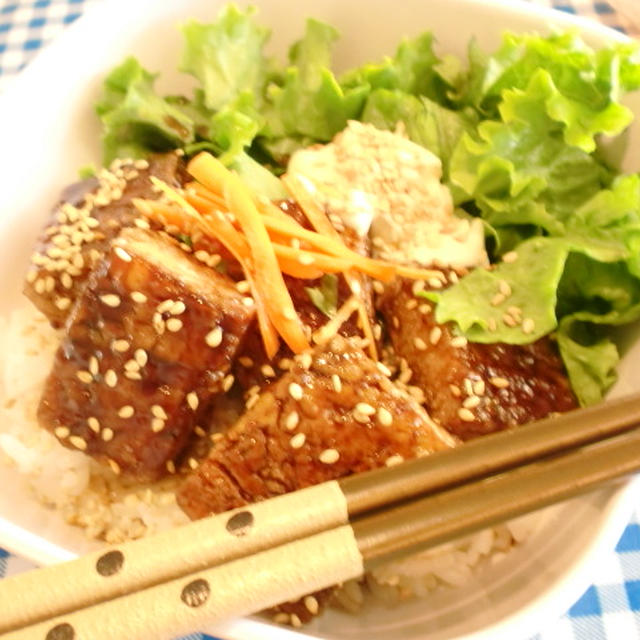 豆腐のベジこってり丼♪