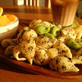 蚕豆とジャガイモのパスタ　バジルオイル