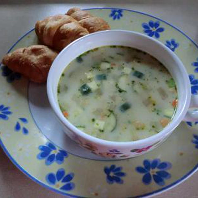 カップスープに野菜ちょい足し 簡単あったかスープの朝食 By Catherinesさん レシピブログ 料理ブログのレシピ満載