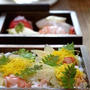 ◆筍と海老のちらし寿司と、筍握り鮨。