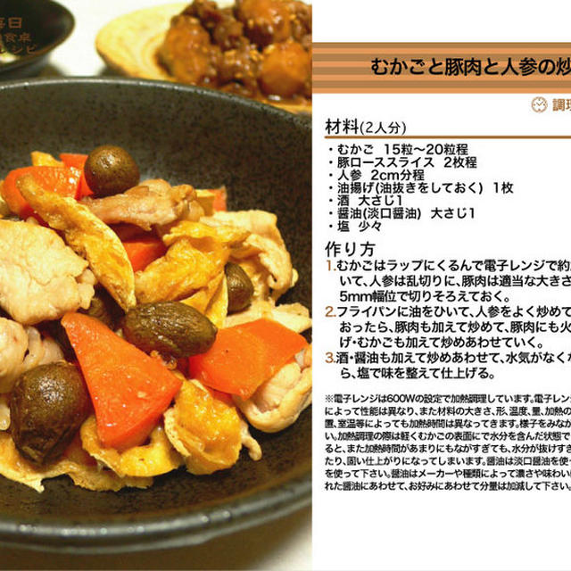 むかごと豚肉と人参の炒めもの 炒めもの料理 -Recipe No.1137-