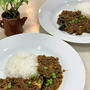 レッスンのランチはスパイスを利かせてワンラックアップのキーマカレーです!!今朝の富士山