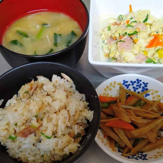 8/13～14  【夕食1人356円】食材整理&作り置き　●焼き魚混ぜご飯●洋風炒り豆腐