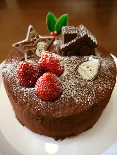 苺と生チョコクリームのクリスマスケーキ♪