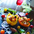 野菜を食べたい日のおつまみに　パプリカボートのドレパン by 青山　金魚さん