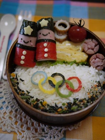 オリンピック応援弁当～【キャラ弁】魚肉で兵隊さん♪ 