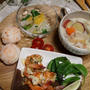 体ぽかぽか*手羽中と根菜のミルク煮。おにぎりワンプレート♪